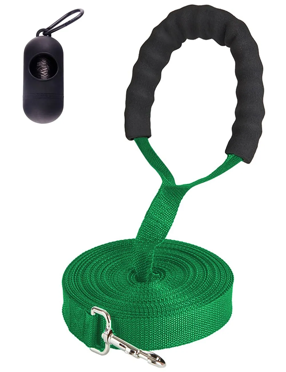 10M/33FT Training Lead for Dogs, YoothBro Long Nylon Leash with Soft Padded Handle for Puppy Small Medium Dogs Tracking Training, Line Lead for Pet Recall Training Obedience, Green