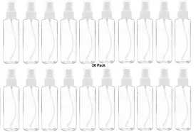 20 pack 60ml 2OZ Extra Fine Mist Mini Spray Bottles with Atomizer Pumps- for Essential Oils Travel Perfume Bulk Portable Makeup PP/PET Refillable Plastic