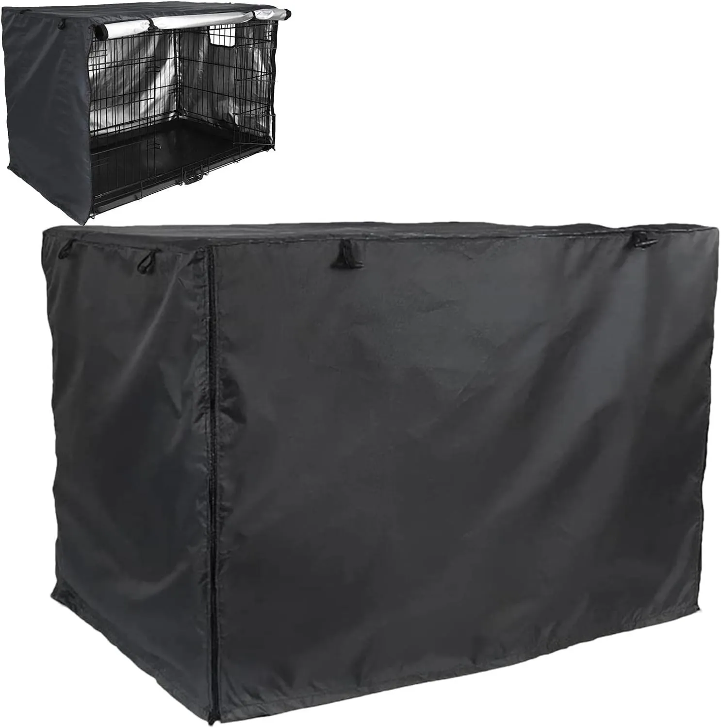 24-42 Inches Dog Crate, Cloth Pet Kennel, Privacy Dog Crate, Dog Kennel, Fit for Wire Dog Crate, Waterproof Fabric with Double Door, Black