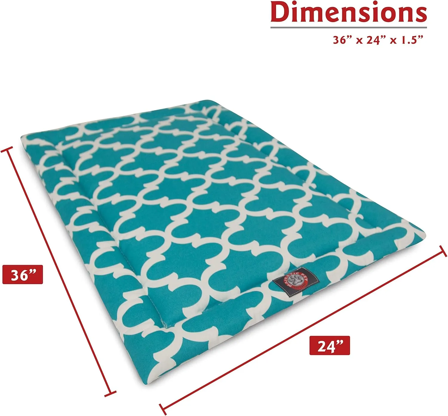 36" Trellis Teal Blue Crate Dog Bed Mat By Majestic Pet Products