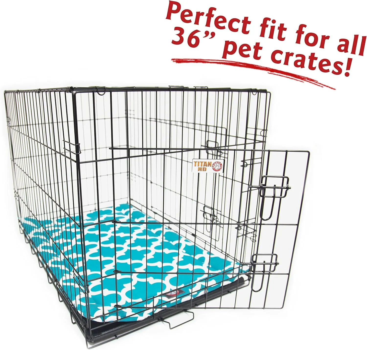 36" Trellis Teal Blue Crate Dog Bed Mat By Majestic Pet Products