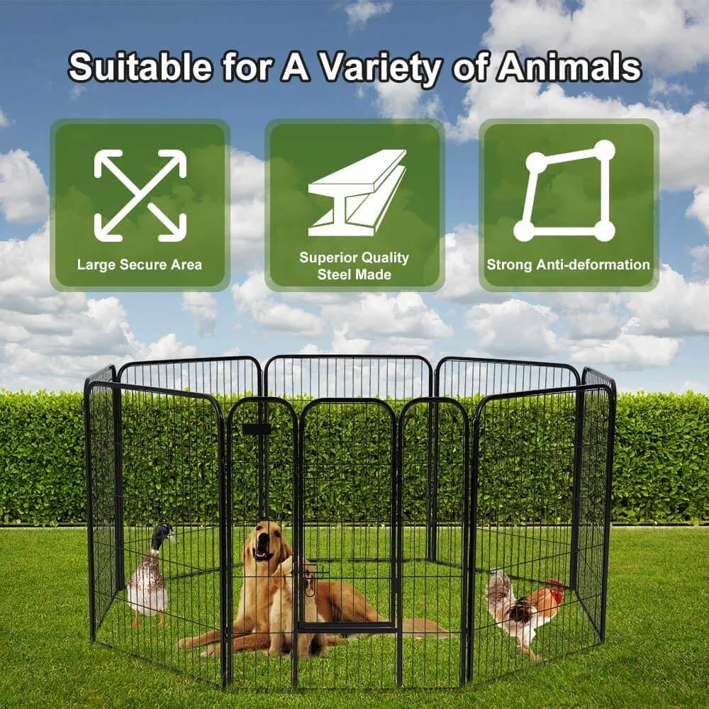 40 inch Dog Playpen with Door Heavy Duty Foldable Playpen Kennel