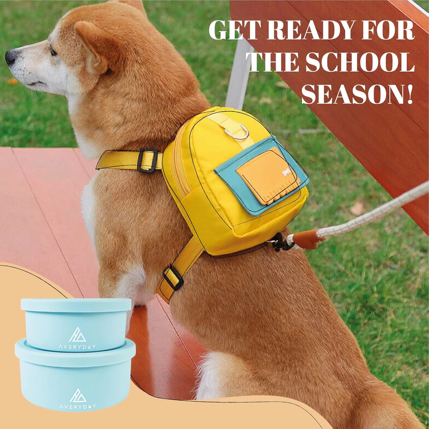 50 Oz Travel Dog Bowls with Lids, 2-in-1 Portable Pet Bowls for Food and Water, Leakproof Travel Dog Food & Water Bowl for Outdoor, Camping, Travel Dog Feeding Bowl, Daycare Pet Bowls