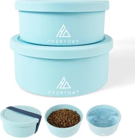 50 Oz Travel Dog Bowls with Lids, 2-in-1 Portable Pet Bowls for Food and Water, Leakproof Travel Dog Food & Water Bowl for Outdoor, Camping, Travel Dog Feeding Bowl, Daycare Pet Bowls