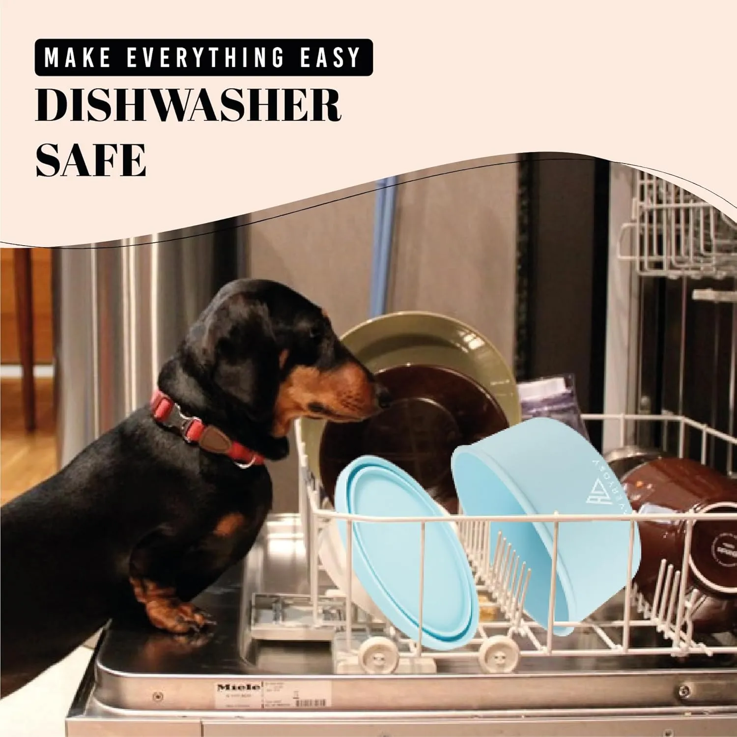 50 Oz Travel Dog Bowls with Lids, 2-in-1 Portable Pet Bowls for Food and Water, Leakproof Travel Dog Food & Water Bowl for Outdoor, Camping, Travel Dog Feeding Bowl, Daycare Pet Bowls