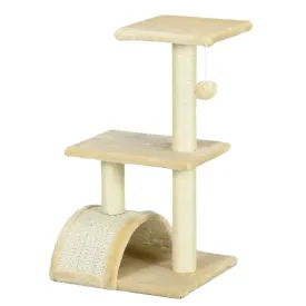 72cm Cat Tree with Scratching Post Pad for Indoor Cats - Cream White