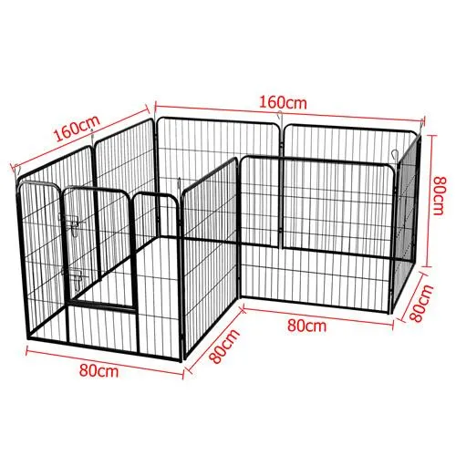 8 Panel Steel Dog Enclosure (80cm High)