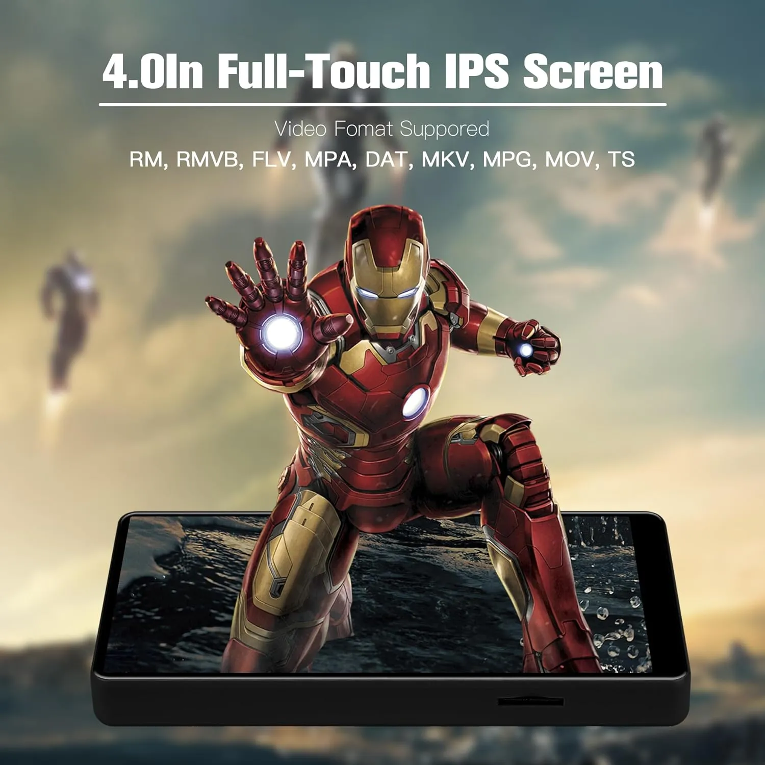 80GB MP3 Player with Bluetooth and WiFi, Mp3 & Mp4 Music Player with Spotify, Amazon Music,YouTube, Audible, Browser, 4.0" IPS Touch Screen Android Player with Speaker,FM Radio 2000mAh,Up to 1TB
