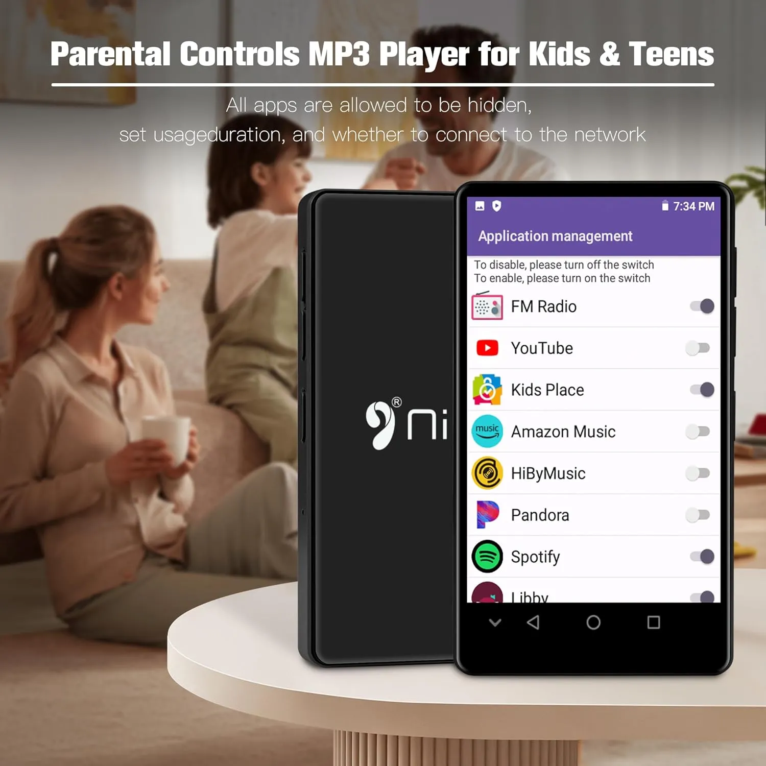 80GB MP3 Player with Bluetooth and WiFi, Mp3 & Mp4 Music Player with Spotify, Amazon Music,YouTube, Audible, Browser, 4.0" IPS Touch Screen Android Player with Speaker,FM Radio 2000mAh,Up to 1TB