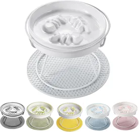 Adorable Whisker-Friendly Cat Slow Feeding Bowl, Upgraded Model,with Metal Stand, Prevents Whisker Fatigue, Promotes Healthy Eating, Prevents Vomiting and Indigestion, Cute Ceramic Pet Bowl