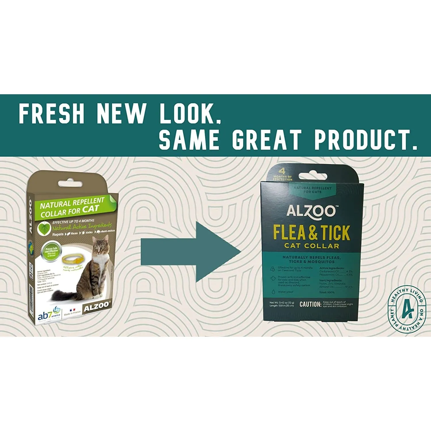 ALZOO Natural Flea & Tick Collar for Cats
