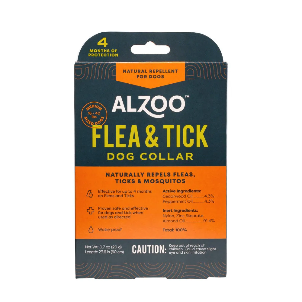 Alzoo Natural Repellent Flea and Tick Collar for Dogs