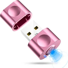 aMZCaSE Mouse Jiggler Undetectable, Mouse Mover Jiggler USB with Switch Button, Automatic Mouse Mover Device Undetectable with 3 Jiggle Modes, Plug and Play Keep Computer/Laptop Awake,(Rose Gold)