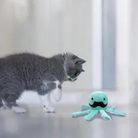 Andiker Octopus-Shaped Plush Toys with Crinkle Paper - Interactive Cat Toys for Indoor Scratching and Chewing - Kitten Gifts and Cat Lovers (Blue)