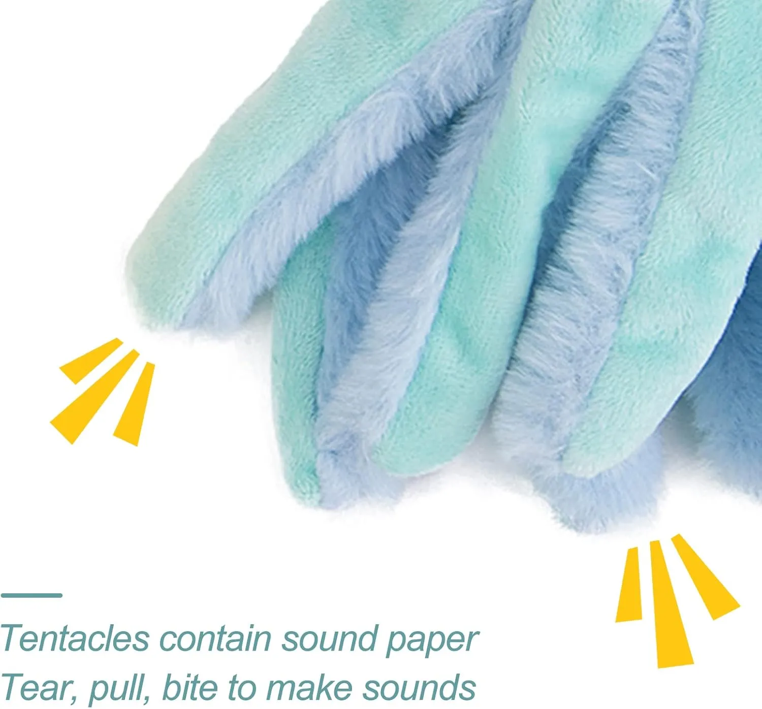 Andiker Octopus-Shaped Plush Toys with Crinkle Paper - Interactive Cat Toys for Indoor Scratching and Chewing - Kitten Gifts and Cat Lovers (Blue)