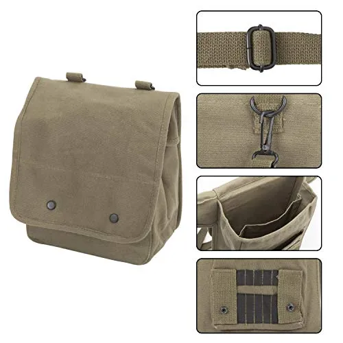 Army Force Gear Jeep Wrangler Cat Dog Paw Prints Canvas Crossbody Travel Map Bag Case in Olive &