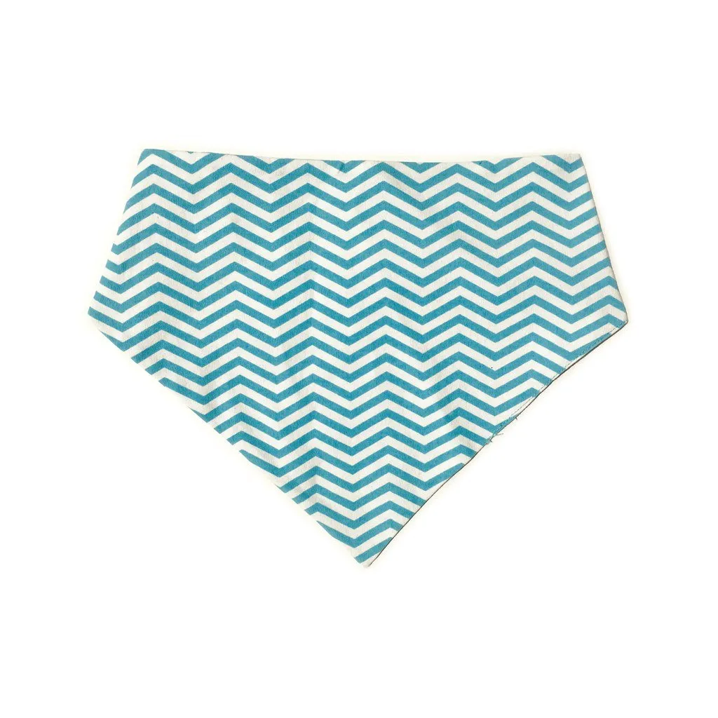 Baby Blue Chevron Reversible Dog Bandana
