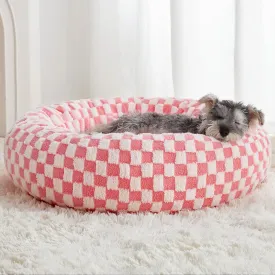 BFPETHOME Donut Dog Beds for Small Dogs, Round Cat Beds for Indoor Cats, Calming Pet Bed for Puppy and Kitty with Non-Slip Bottom, Cute Fancy Dog Bed Machine Washable Plush Fabric