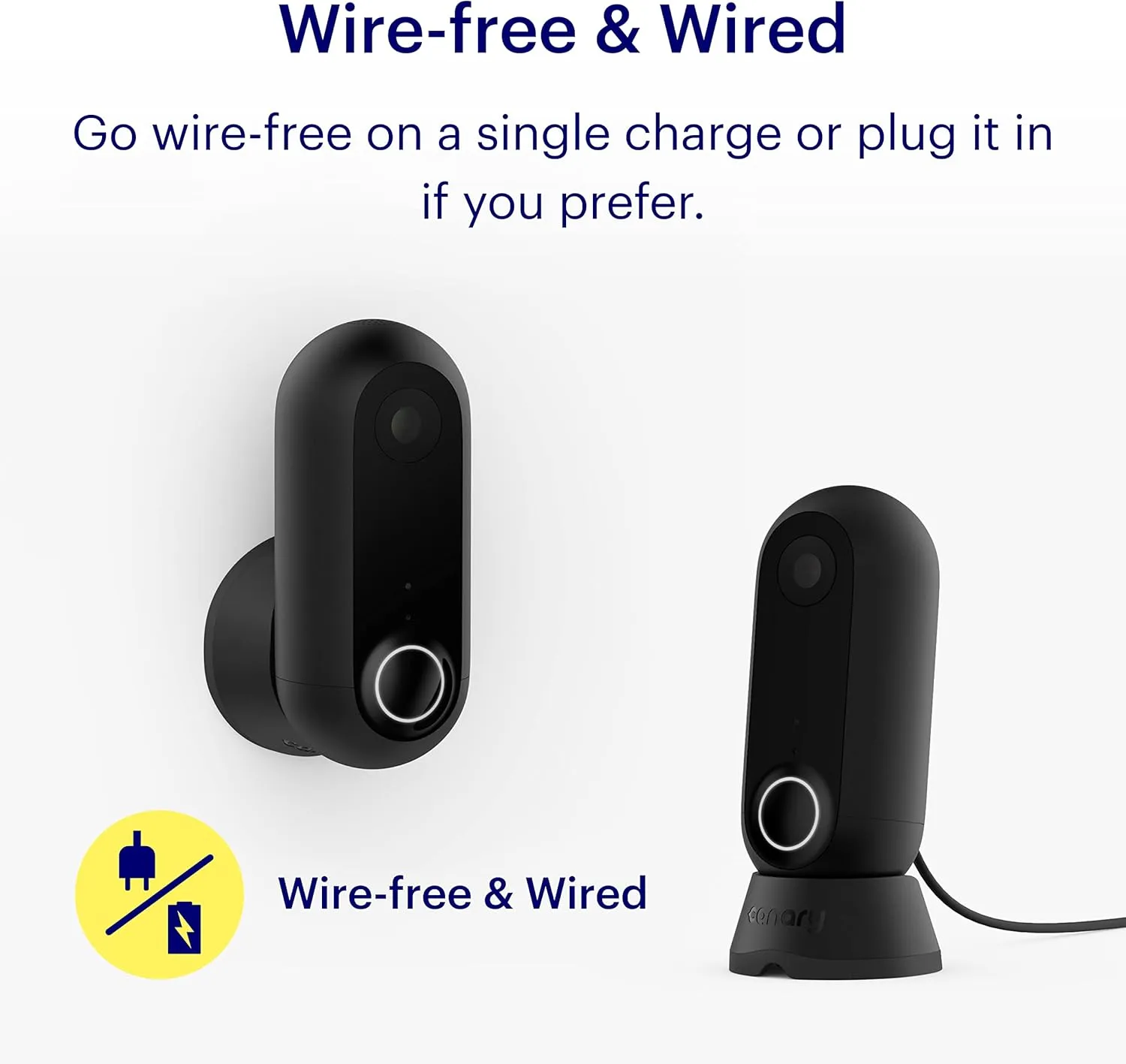 Canary Flex Indoor/Outdoor, Wire-free or Plugged-in, Weatherproof HD Security Camera - Black
