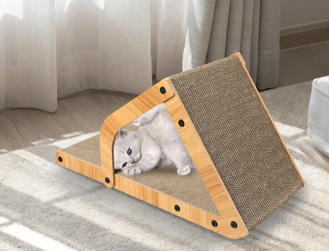 Cat Scratching Board Scratch Pad, Scratcher Corrugated Cardboard Box  for Indoor Cats, Cat Scratching Toys,Cat Sofa Bed