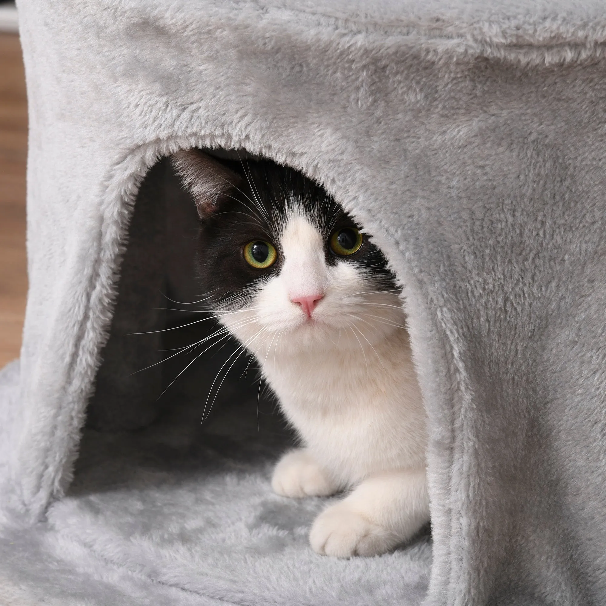 Cat Tree for Indoor Cats Kitten Tower Multi-level Activity Centre Pet Furniture with Scratching Post Condo Hanging Ropes Plush Perches Grey