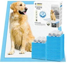 CROCI Puppy Pads XXL 30x36in Thicker Heavy Absorbency Dog Pads, Dog Pee Pads Absorbs Up to 8-Cup of Liquid, 6-Layer Pee Pads for Dogs Leak-Proof & Quick Drying, Disposable (40 Counts)