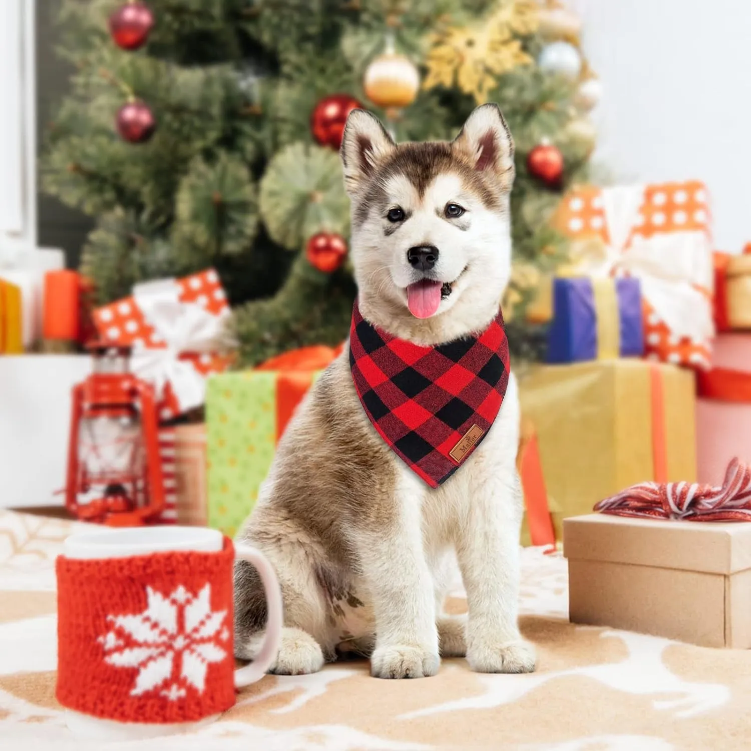 Dog Bandanas 2 Pack Dog Christmas Triangle Bibs