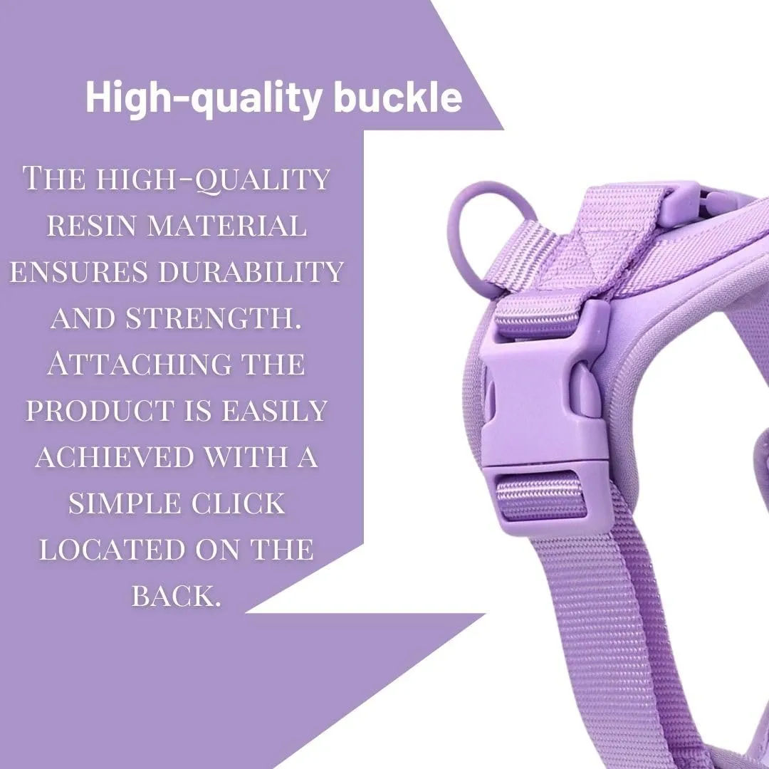 Dog Harness, No-Pull Pet Harness with 3 Leash Clips, Adjustable Soft Padded Dog Vest, Breathable Mesh Cushion for Small Medium Large Dogs (Purple, Small (Neck:12"-16" Chest 16"-20"))