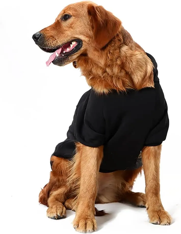 Dog Hoodie - Stylish Outdoor Sports Sweatshirt, Soft and Warm Pet Clothes for Small, Medium and Large Dogs (Black, Medium)
