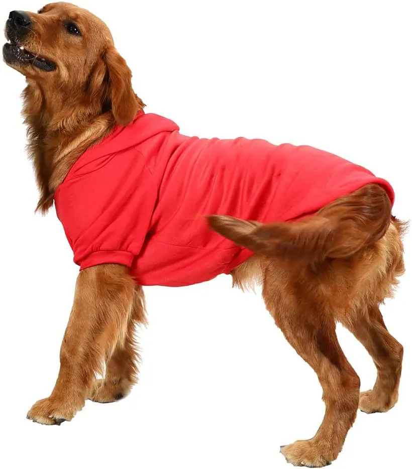 Dog Hoodie - Stylish Outdoor Sports Sweatshirt, Soft and Warm Pet Clothes for Small, Medium and Large Dogs (Red, Medium)