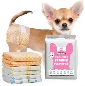 Dono Disposable Dog Diapers Female with Wetness Indicator, Disposable Doggie Diapers for Dogs in Heat, Super Absorbent Leak-Proof Pet Puppy Diapers Female for Peeing Small Medium Large Dogs