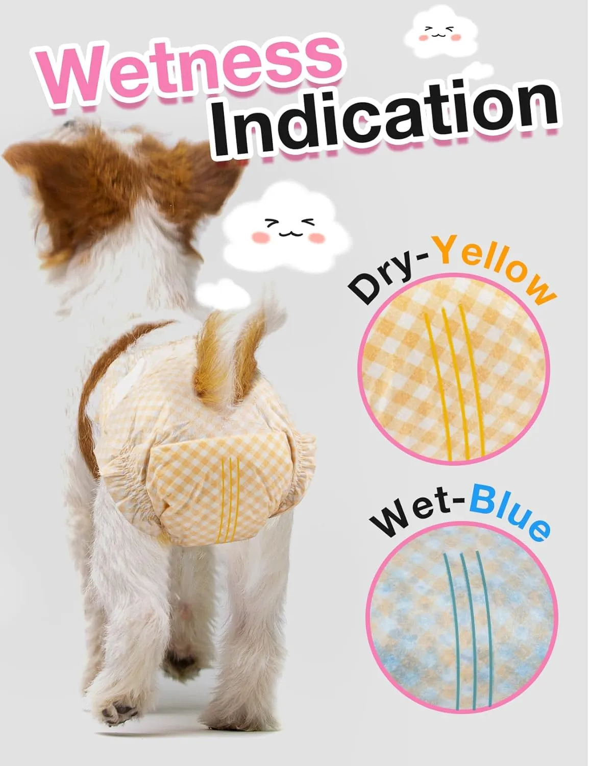 Dono Disposable Dog Diapers Female with Wetness Indicator, Disposable Doggie Diapers for Dogs in Heat, Super Absorbent Leak-Proof Pet Puppy Diapers Female for Peeing Small Medium Large Dogs