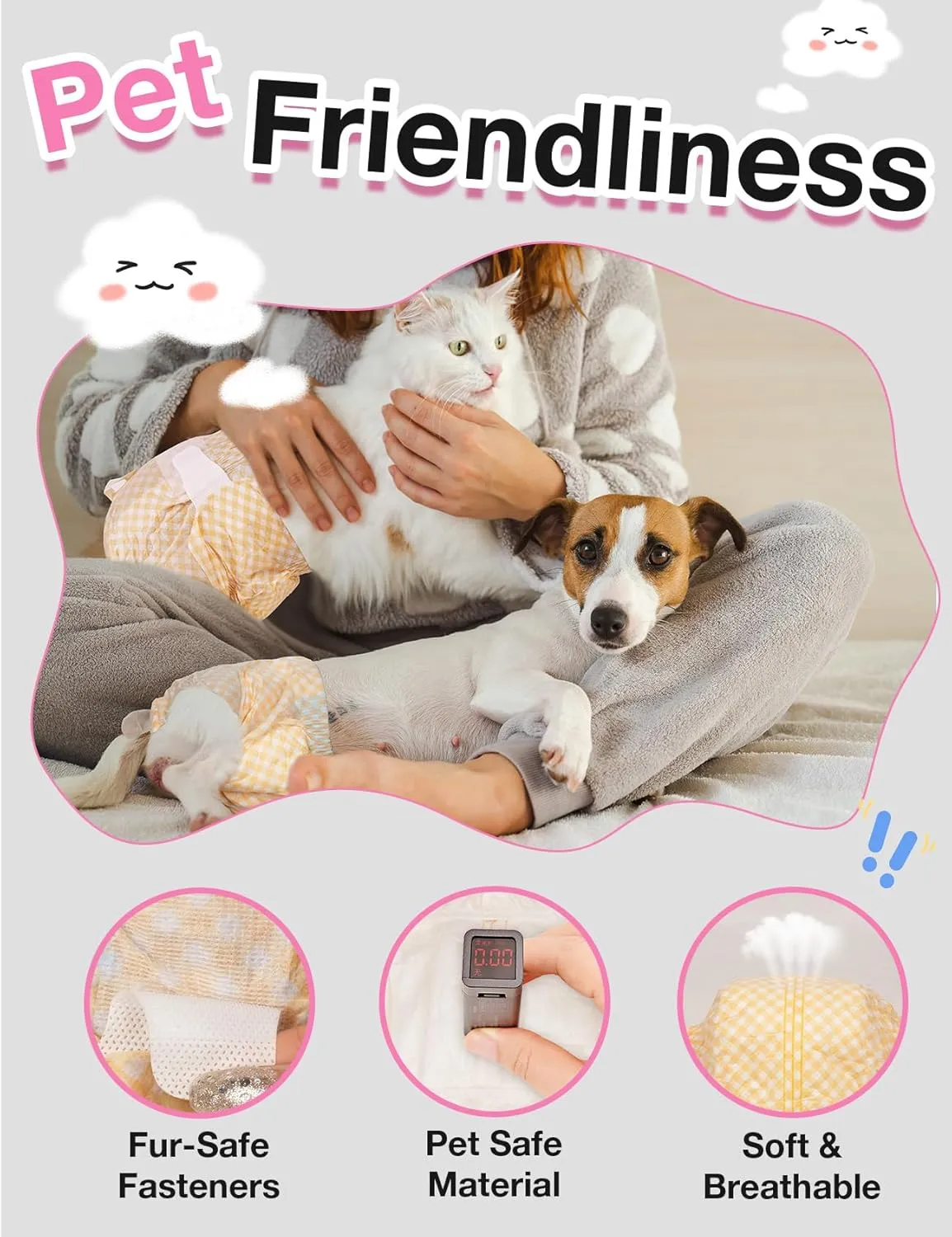 Dono Disposable Dog Diapers Female with Wetness Indicator, Disposable Doggie Diapers for Dogs in Heat, Super Absorbent Leak-Proof Pet Puppy Diapers Female for Peeing Small Medium Large Dogs