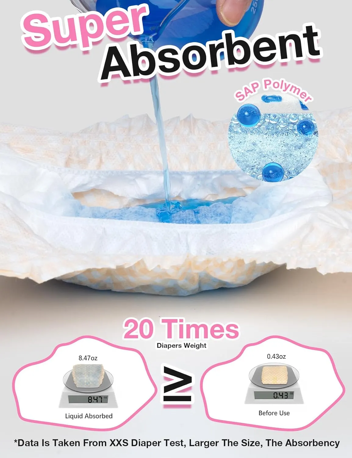 Dono Disposable Dog Diapers Female with Wetness Indicator, Disposable Doggie Diapers for Dogs in Heat, Super Absorbent Leak-Proof Pet Puppy Diapers Female for Peeing Small Medium Large Dogs