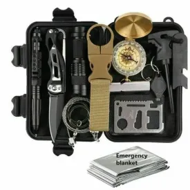 Emergency Survival Gear Kit for Outdoor Activities 14 in 1