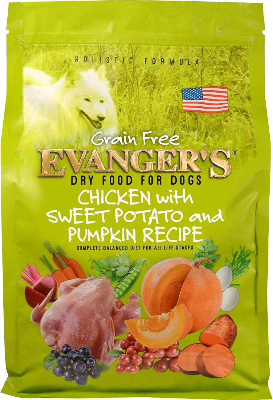 Evanger's Grain-Free Chicken with Sweet Potato & Pumpkin Dry Dog Food, 4.4 lb Bag