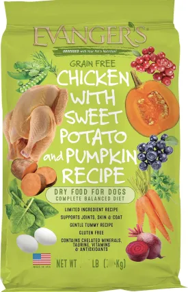 Evanger's Grain-Free Chicken with Sweet Potato & Pumpkin Dry Dog Food, 4.4 lb Bag