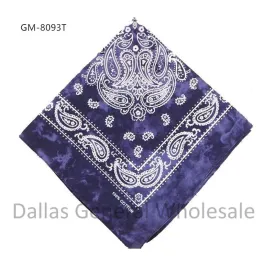 Fading Blue Paisley Print Bandannas Wholesale