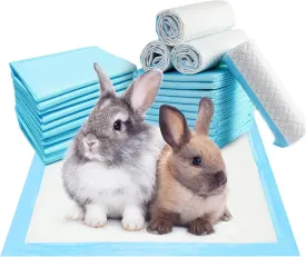 Hamiledyi 100PCS Rabbit Pee Pads Disposable Cage Liners Leak-Proof Super Absorbent Pet Toilet/Potty Training Pad for Puppy Guinea Pigs Hedgehog Hamsters Chinchillas and Other Small Animals