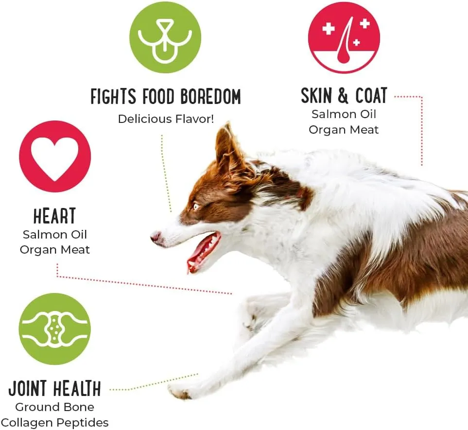 iHeartDogs Dog Food Topper - Freeze-Dried Raw Dog Food Seasoning with Collagen Peptides - Grain Free Superfood Meal Mixer (Chicken, 3 Ounce)
