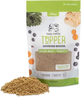 iHeartDogs Dog Food Topper - Freeze-Dried Raw Dog Food Seasoning with Collagen Peptides - Grain Free Superfood Meal Mixer (Chicken, 3 Ounce)