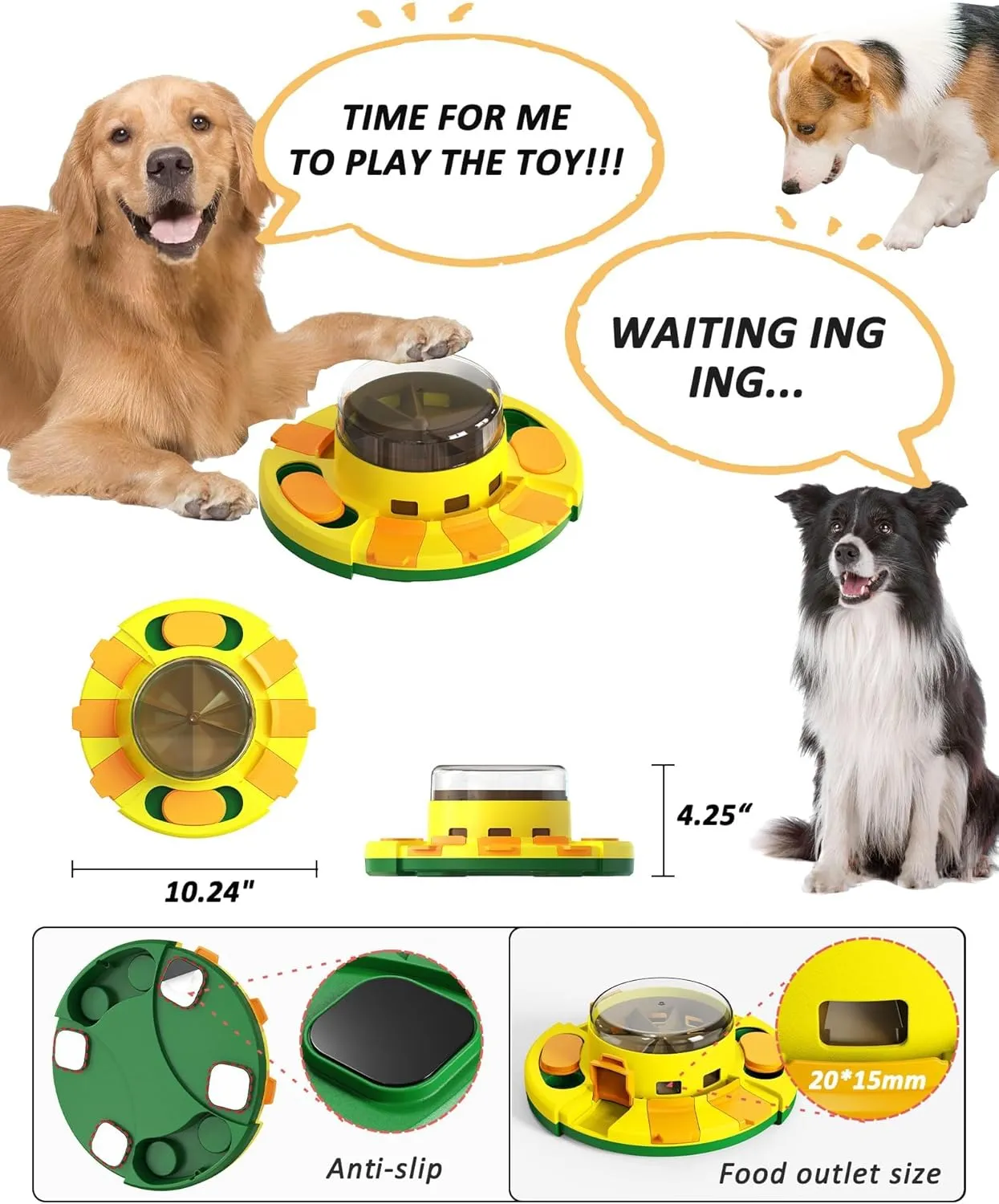 Interactive Dog Food Puzzle Feeder - Stress Relief & Slow Feeding Toy for Mental Stimulation and Activity Increase for Smart Dogs of All Breeds