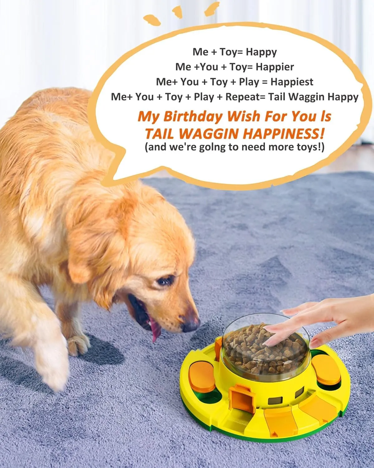 Interactive Dog Food Puzzle Feeder - Stress Relief & Slow Feeding Toy for Mental Stimulation and Activity Increase for Smart Dogs of All Breeds