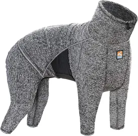 Kurgo Dog Onesie Body Warmer, Bodysuit for Dogs, Recovery Suit, Pet Pajamas, Reduce Anxiety, Contains Shedding, Leash Opening, Reflective, Stowe Base Layer, Heather Black/Grey (Medium)