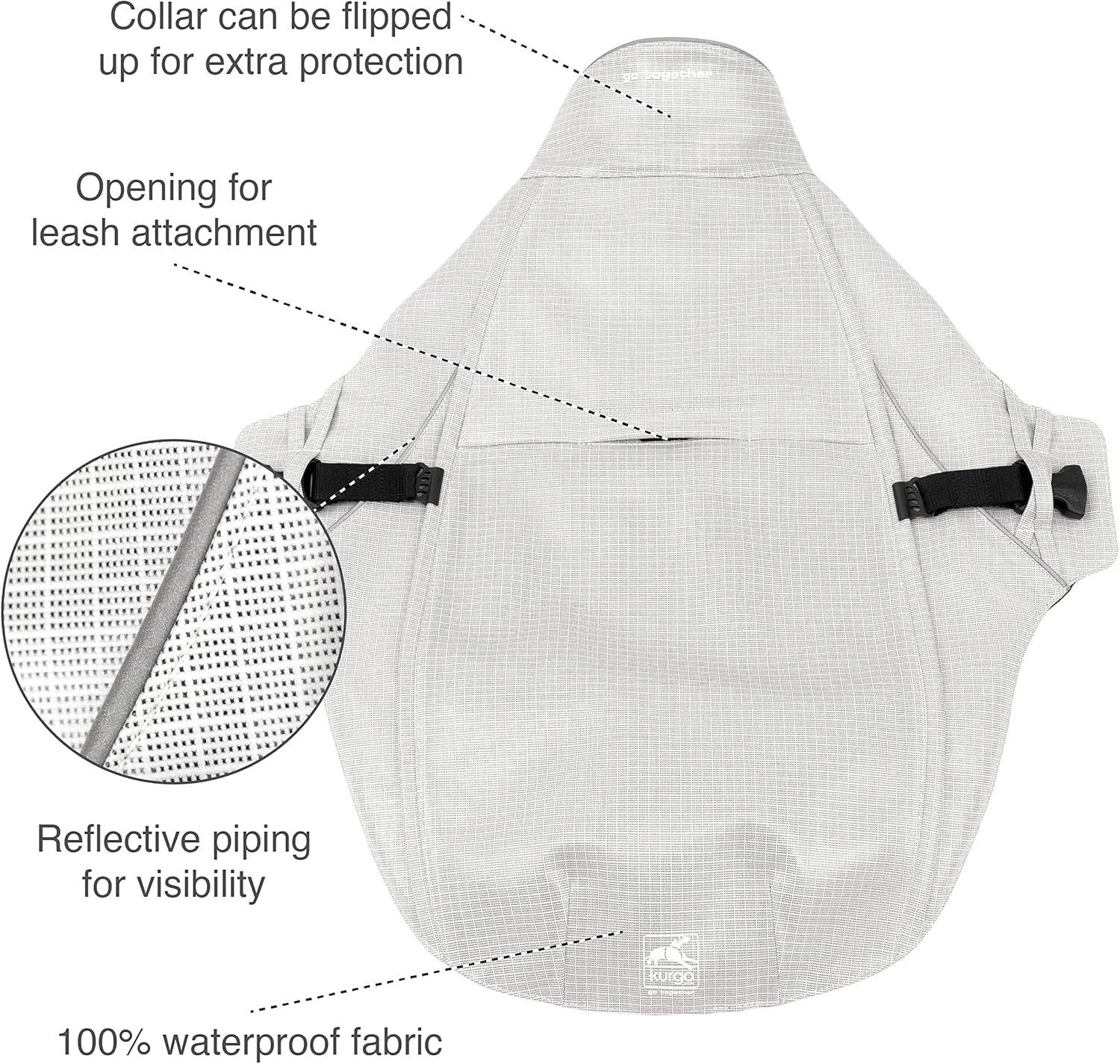 Kurgo Halifax Rain Shell, Dog Raincoat, Waterproof Rain Jacket for Dogs, Pet Poncho, Reflective, Leash Opening, Quick Release Buckles (Slicker Yellow, Small)