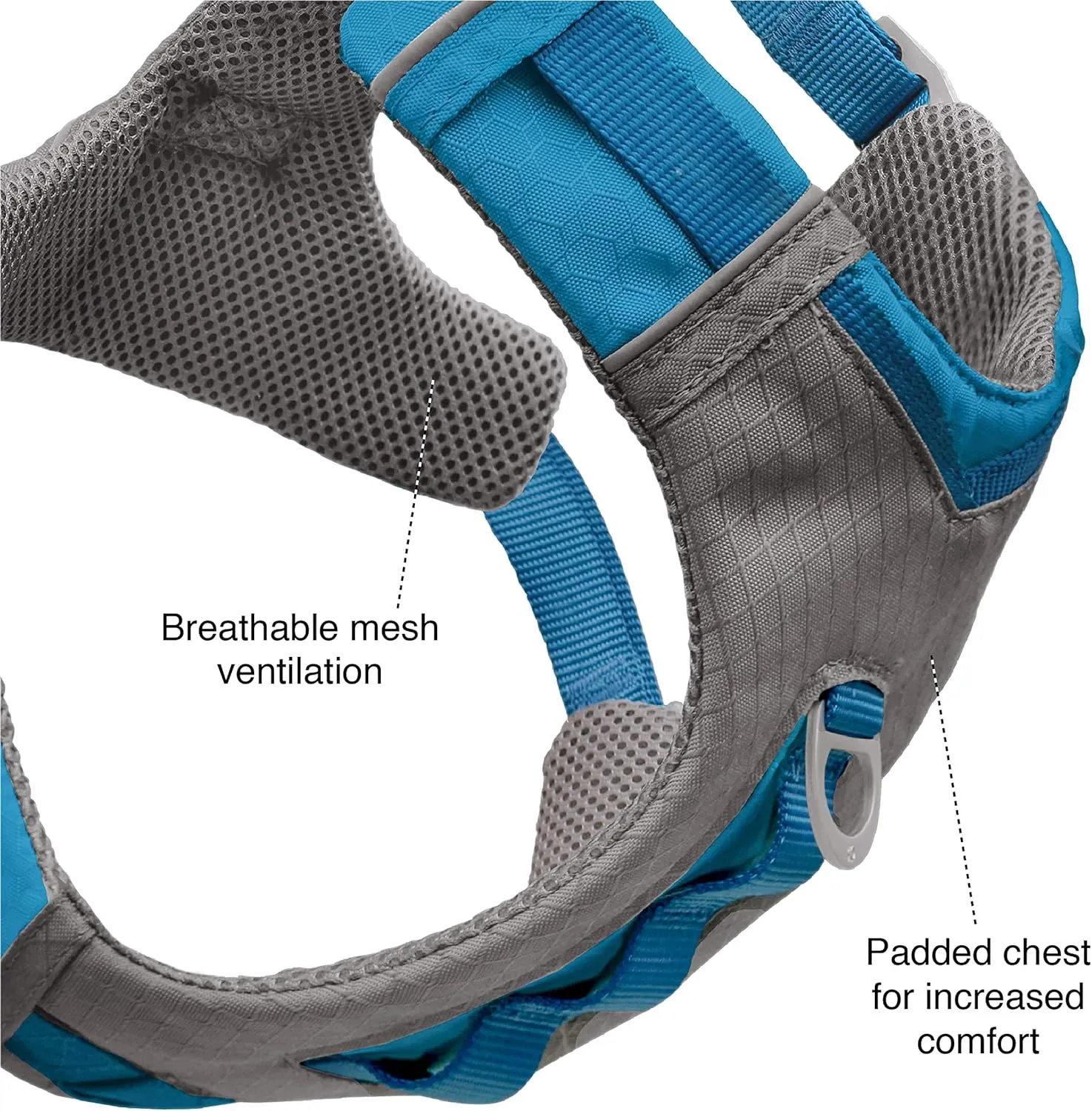 Kurgo Journey Air Dog Harness, Vest Harnesses for Dogs, Pet Hiking Harness for Running & Walking, Reflective, Padded, Includes Control Handle, No Pull Front Clip (Purple, X-Large)