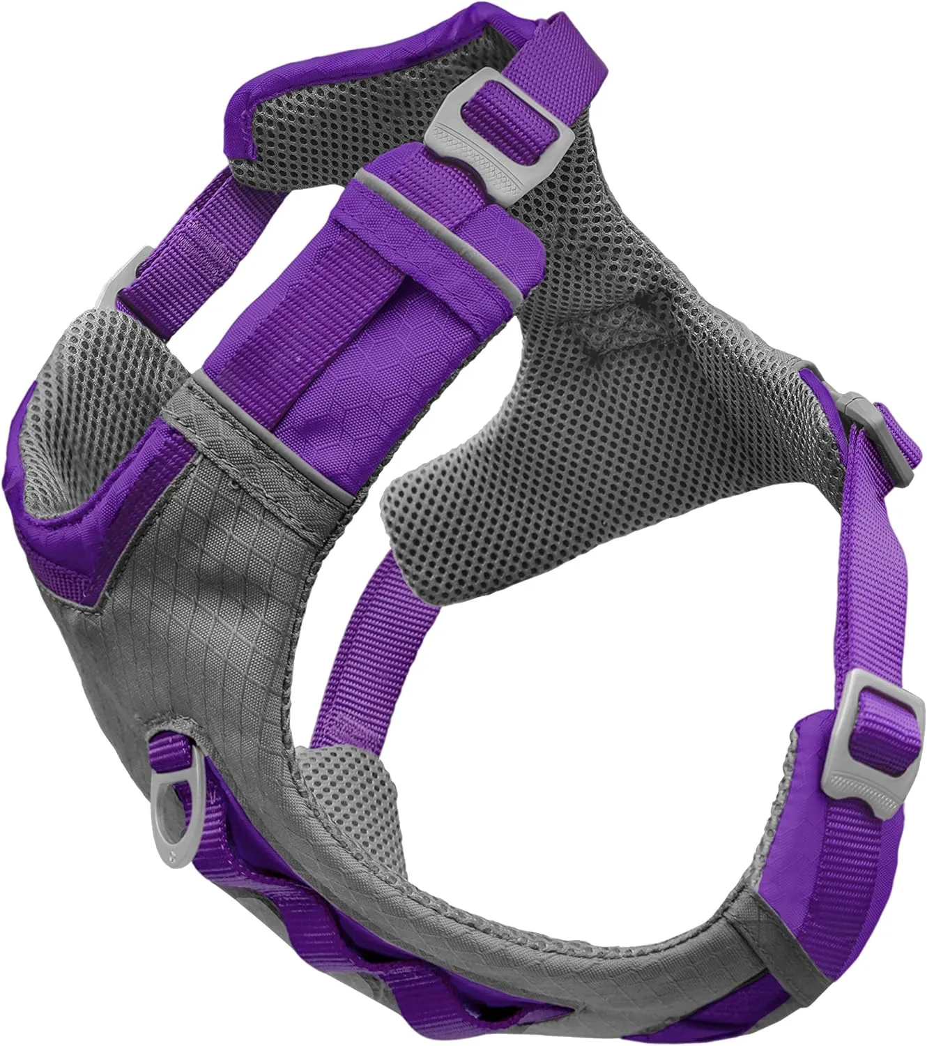 Kurgo Journey Air Dog Harness, Vest Harnesses for Dogs, Pet Hiking Harness for Running & Walking, Reflective, Padded, Includes Control Handle, No Pull Front Clip (Purple, X-Large)