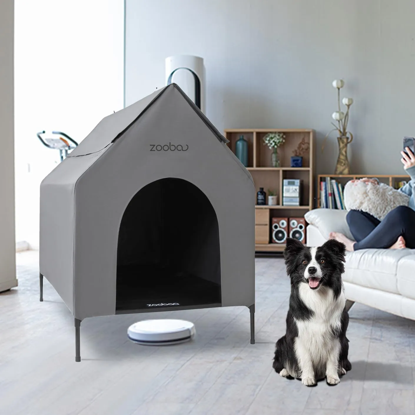 Large Dog House, Weatherproof PVC, Textilene Dog Bed, Easy Clean