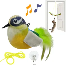 LEWISER Cat Toys Hanging Bird, Retractable Cat Teaser Toy, Vivid Chirping, Interactive Catnip Toys for Indoor Cats Kitten Play Chase Exercise, Set G