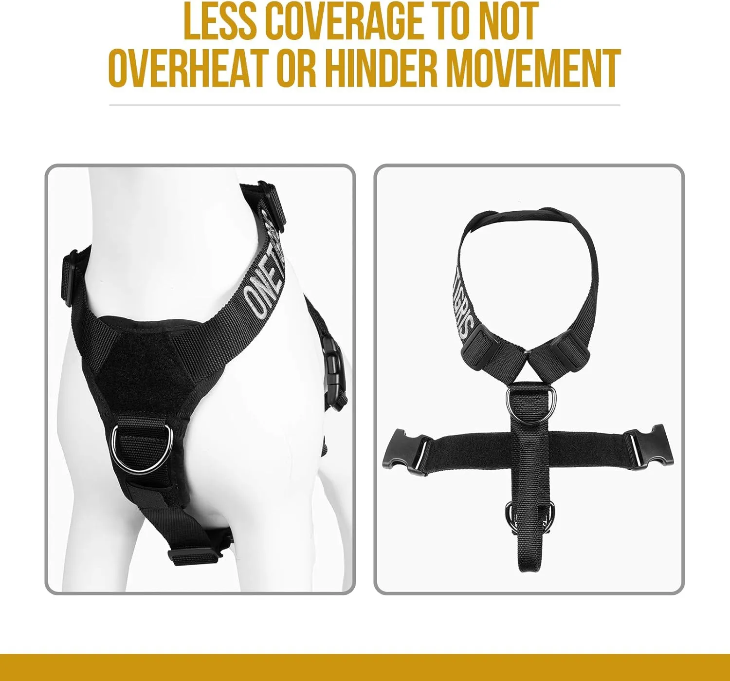 Lightweight No Pull Dog Harness - Perfect for Walking & Hiking with Small to Large Dogs (Black, XL)